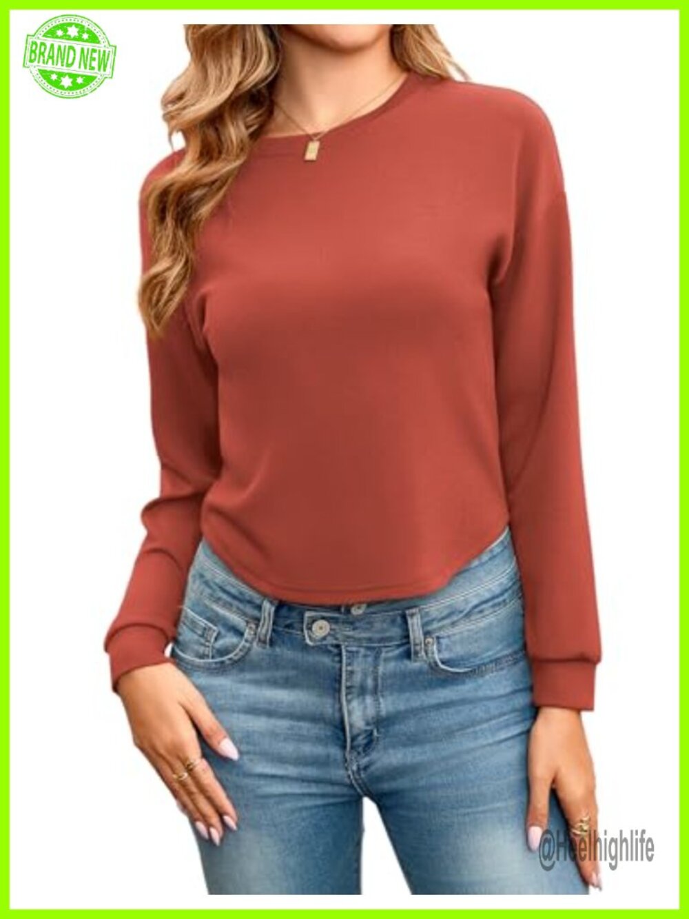 Totatuit Women Long Sleeve Crop Top Crewneck Boxy Cropped Sweatshirt Workout Tee